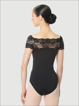 GAYNOR MINDEN LACE CAP SLEEVE LEOTARD