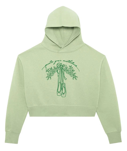 Covet Pointe Your Mistletoes Crop Hoodie
