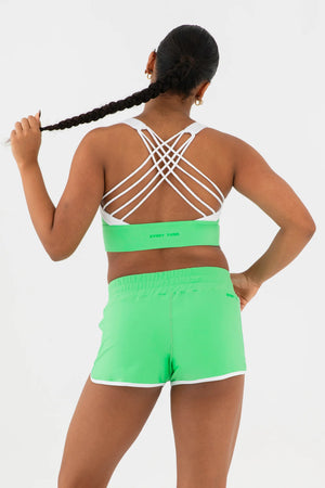 Every Turn Showstopper Long-Line Crop Top /Aerobic Short Set