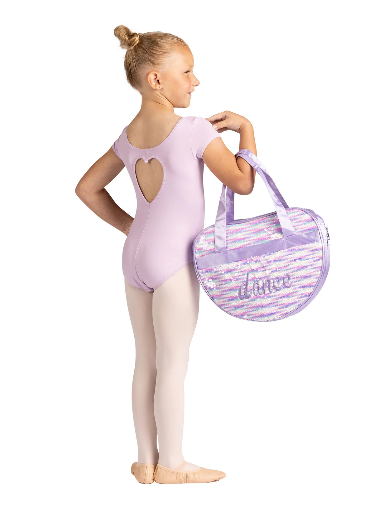 DanzNMotion B24510 Shimmering Heart Sequin Tote Bag