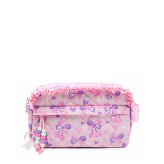 OMG Quilted Cherry Bow Printed Pouch with Charm