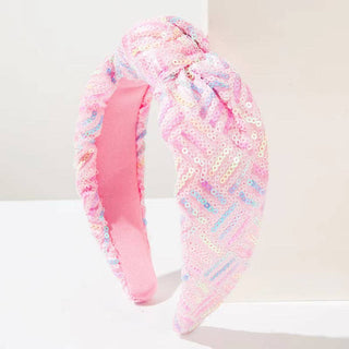 Kid and Tween Rainbow Sequin Knotted Headband