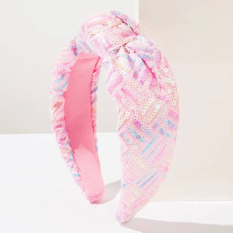 Kid and Tween Rainbow Sequin Knotted Headband