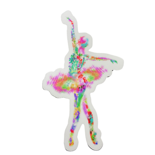 Paint Splash Dancer Ballerina Dance Sticker, 2.3” x 4”
