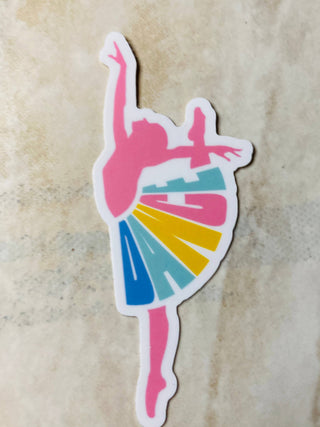 Ballerina w/ Dance Skirt Sticker, 2" x 4"