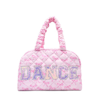 OMG 'DANCE' Quilted Bow Print Medium Duffle Bag