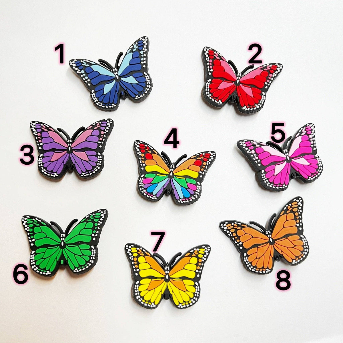 Colorful Butterfly Design Theme different sizes Shoe Charms - Fanci Footworks