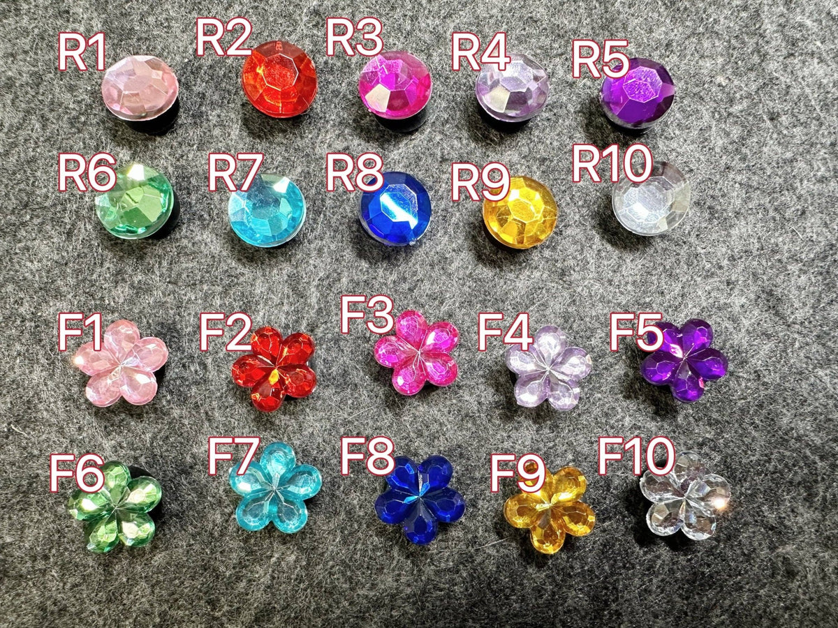 Colorful GEM colorful round and flowers Theme Unique Special Croc Shoes - Fanci Footworks