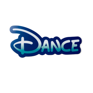 Dance Logo Sticker – Blue Gradient Animated-Inspired Design