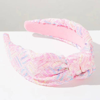 Kid and Tween Rainbow Sequin Knotted Headband