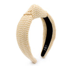 Adult Cream Raffia Knotted Headband