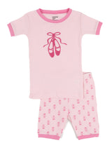 Kids Two Piece Ballet Shoes Cotton Short Pajamas Print - Fanci Footworks