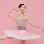 BALLEWEAR TITANIA LEOTARD GREY & NEW YORK PINK FLORAL - Fanci Footworks