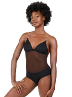 CAPEZIO 3763W PLUNGE NECK MESH MIDRIFF LEOTARD - Fanci Footworks