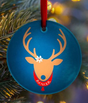 COVET DANCE DANCER REINDEER GLASS ORNAMENT - Fanci Footworks
