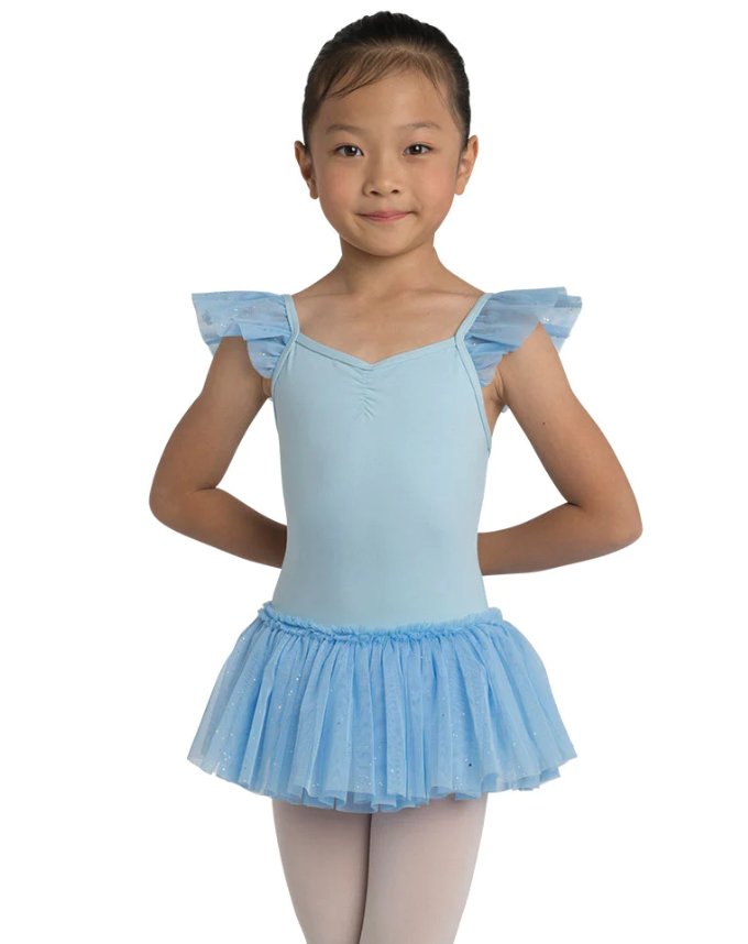 DANZNMOTION 2462C PENELOPE FLUTTER SLEEVE DRESS - Fanci Footworks