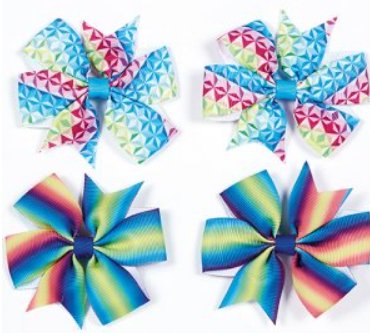 DASHA 3914 RAINBOW PINWHEEL BOW - Fanci Footworks