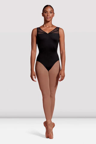 MIRELLA M3099LM SEVILLE MESH PANELLED LOW BACK TANK LEOTARD - Fanci Footworks